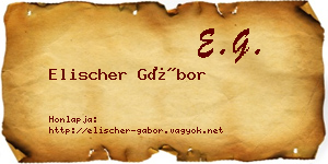 Elischer Gábor névjegykártya
